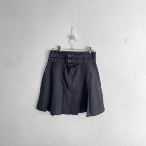 Pleated skirt [ S- M ] high waist • tactical belt buckle